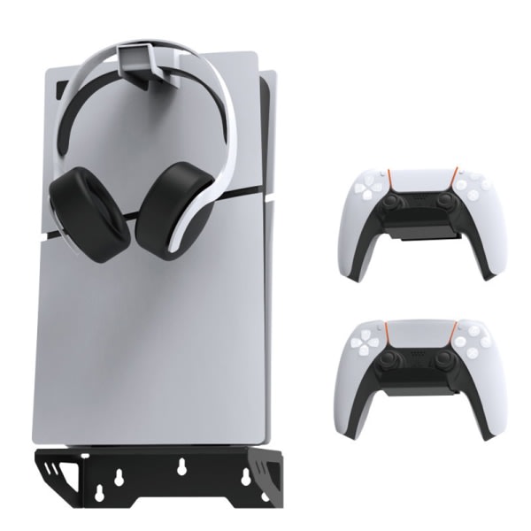 Vægmonteringssæt til PS5 Slim/PS5 2 Justerbare controllerholdere Sort A1