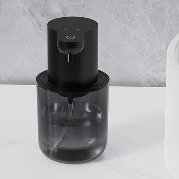 Automatisk sæbedispenser 400 ml med justerbare 4 dispenseringsmåder, berøringsfri elektrisk håndsæbedispenser til badeværelse og køkken, sort