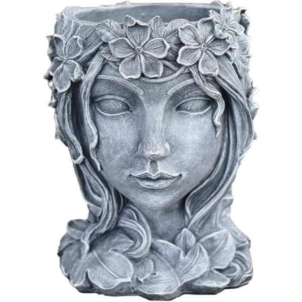 CDQ Cement Goddess Head blomkruka Harts blomkruka med dräneringshål
