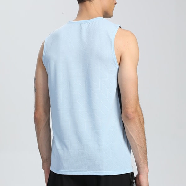 Herre Crew Neck Workout Sleeveless Tank s Blå L zdq