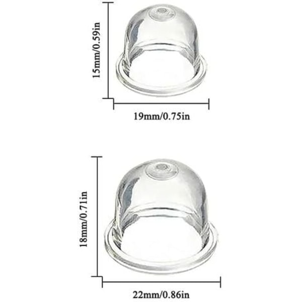 12 st Primerpump för förgasare 19 mm och 22 mm Primerpump Primer Tillbehör för röjsåg motorsåg blåsare trimmer