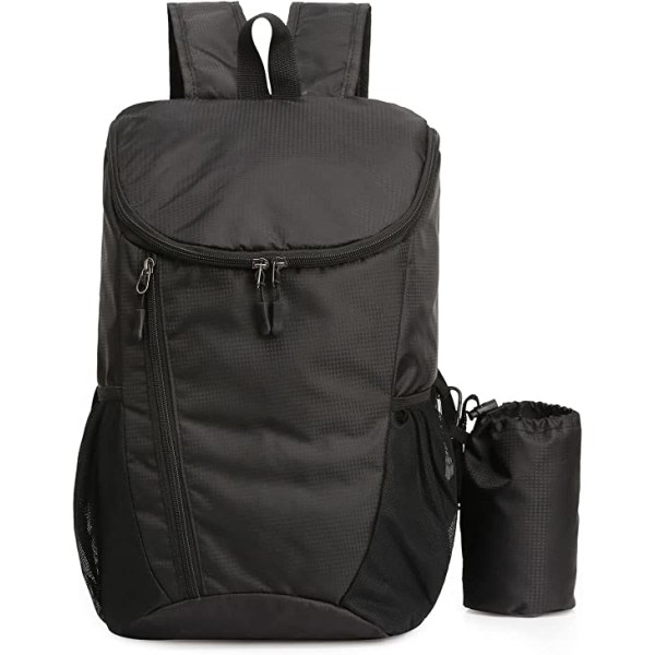 CDQ Vikbar ryggsäck, ryggsäck vattentät för utomhussporter, svart