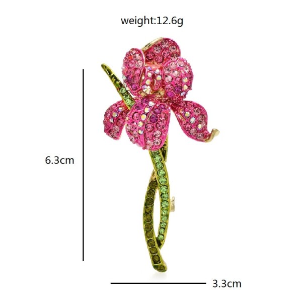 Orkidé Blomma Brosch Ny Design Skønhed Blomster Fest Kontor Brosch Nål zdq