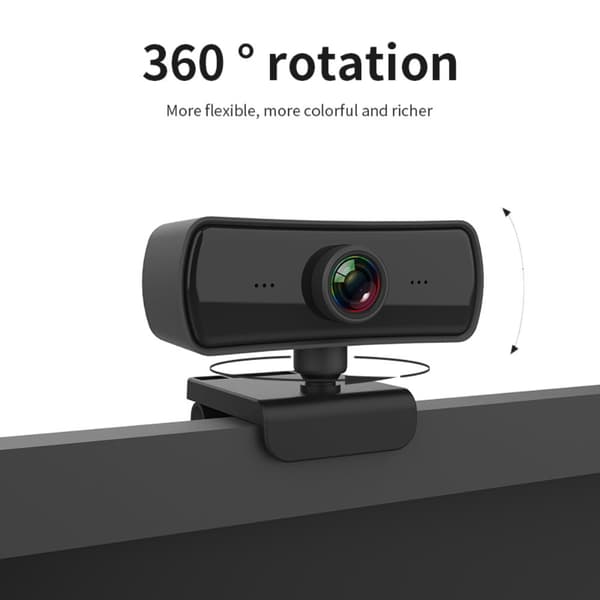 HD Webkamera for PC, Webkamera med Mikrofon, 60FPS Oppdateringsfrekvens Plug and Play