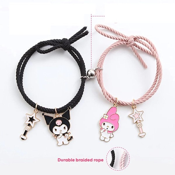 Ruostumattomasta teräksestä valmistettu Sanrio Kuromi My Melody Best Friend -magneettirannekoru zdq