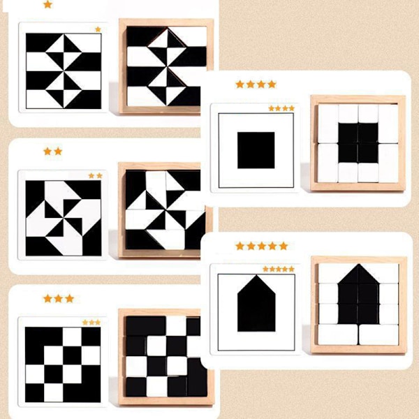 Hidden Blocks Puzzle Pussel Leksaker Träpussel C