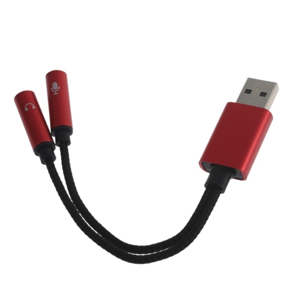 USB til 3,5 mm lydadapter USB lydkort med 3,5 mm Aux-omformer for headset PC Bærbare Linux Stasjonære datamaskiner Black szq