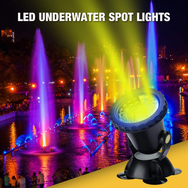 CDQ RGB Aquarium Floodlight, Undervattens nedsänkbar fiskljus 1st