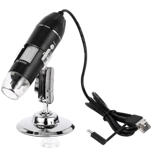 CDQ Bärbart 500X elektroniskt mikroskop med ljuskontroll Svart SvartCDQ