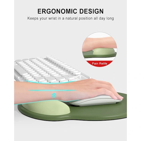 Ergonomisk musemåtte med håndledsstøtte, behagelig skridsikker silikone computer smertelindrende gel musemåtte med håndledsstøtte til gaming, lilla purple