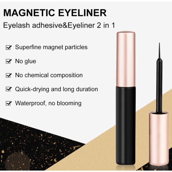 Luonnollinen fantastinen 1 par magnetiska fransar + eyeliner S34 svart