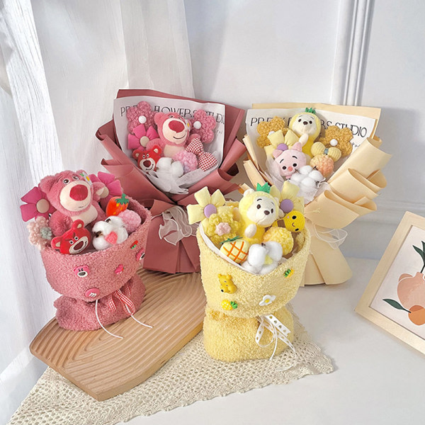 CDQ My Melody Kuromi Cinnamoroll Plyschdocka Bukett Leksak Gul