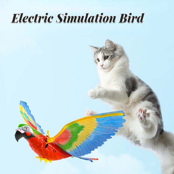 CDQ Simulation Bird Interactive Cat Toy Elektrisk hængande flygende fågel No Light Music