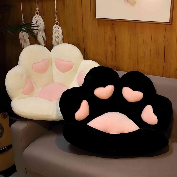 Katt tass kudde Kawaii stol kudde 69,8 x 59,9 cm Söt hjärta Sittdyna Bekväm latsoffa för spelstol Rumsdekoration Vit