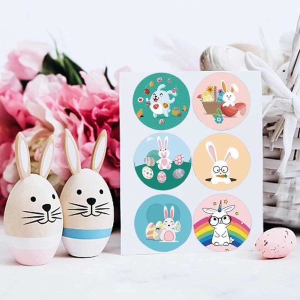 CDQ Påskklistermärken Bunny Stickers Party Supplies Självhäftande dekorativa klistermärken