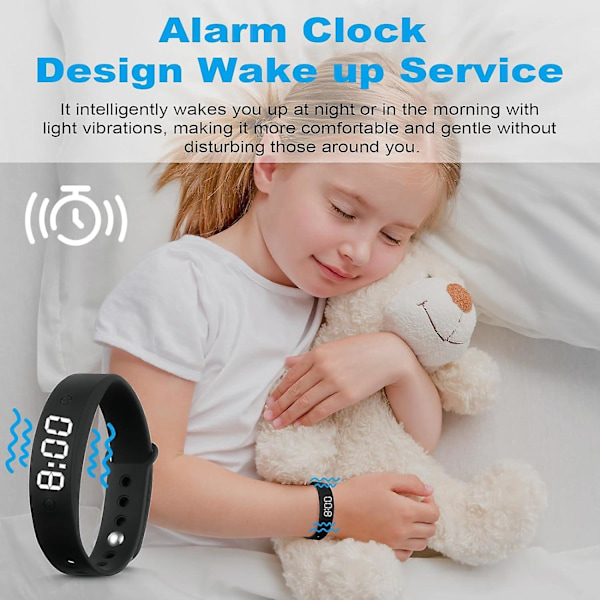 Vibrationsalarm Ur, Vibrerende Alarm Med Nedtællingstimer, Vandtæt Vibrationsalarm Påmindelse Ur, Personlige Alarmer [Db] black