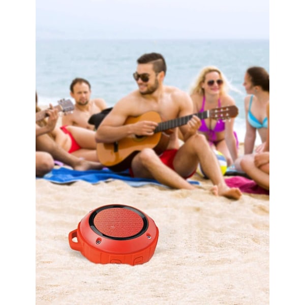 Vedenkestävä Bluetooth-kaiutin ulkokäyttöön, Langaton kannettava mini-suihku- ja matkakaiutin subwooferilla, Parannettu basso, Sisäänrakennettu mikrofoni Red