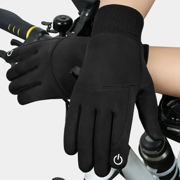 1 par cykel Motorcykelhandskar varma H?ller skyddande ber?ring- Wi Black M
