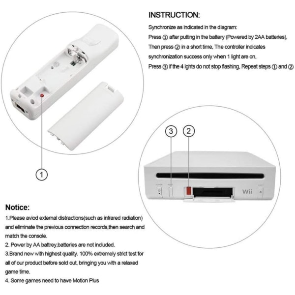 2-pack trådløs håndkontrol og Nunchuck til Wii og Wii U konsol-WELLNGS