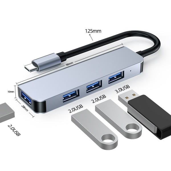 CDQ USB-hub med 1 USB3.0-port og 3 USB2.0-portarCDQ