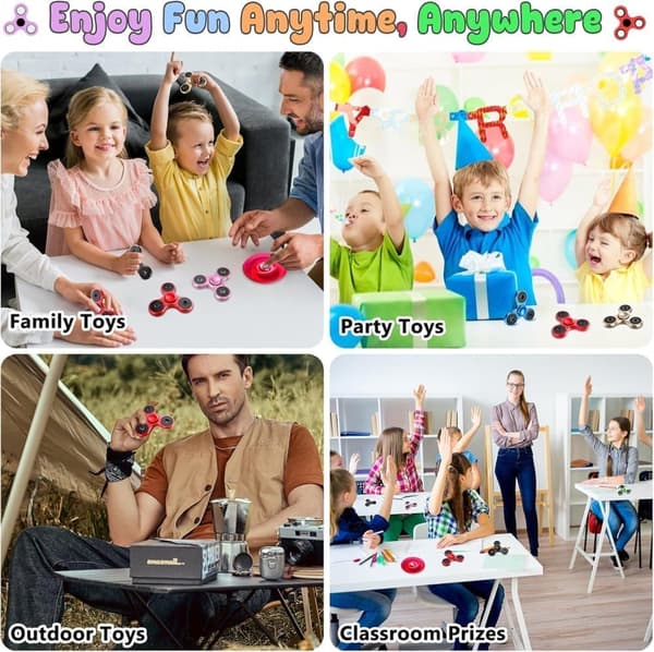 Fidget Spinners Legetøj, Sensorisk Hånd Fidget, Tri-Spinner Finger Fidget Spinner, Angst- og Stresslindrende Legetøj til Børn og Voksne_TF_TF Blå