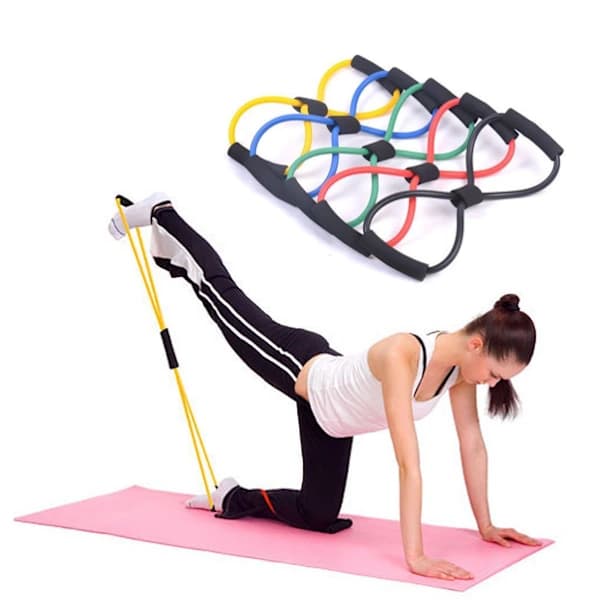 Green elastic exercise band, green green