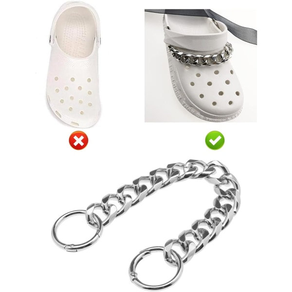 Kenkäkoristeiden ketju, metalli, DIY-kenkäkoristeet
