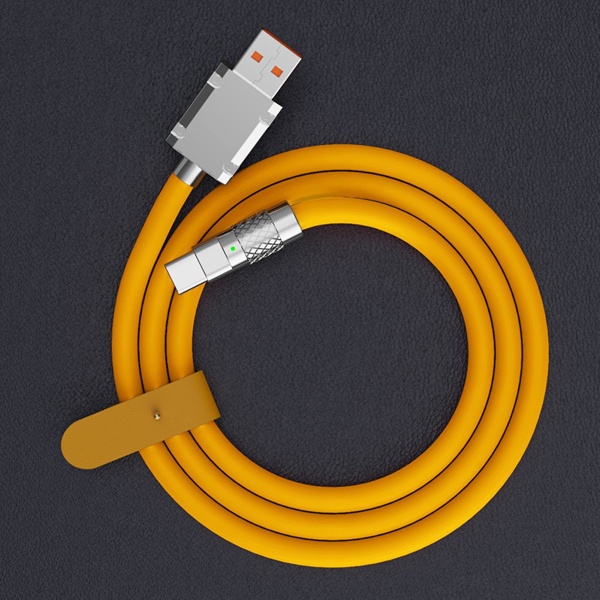 120w 6a hurtig opladningskabel Fleksibel sladd Micro USB kabel til dataoverførsel og hurtig opladning Gul 2m