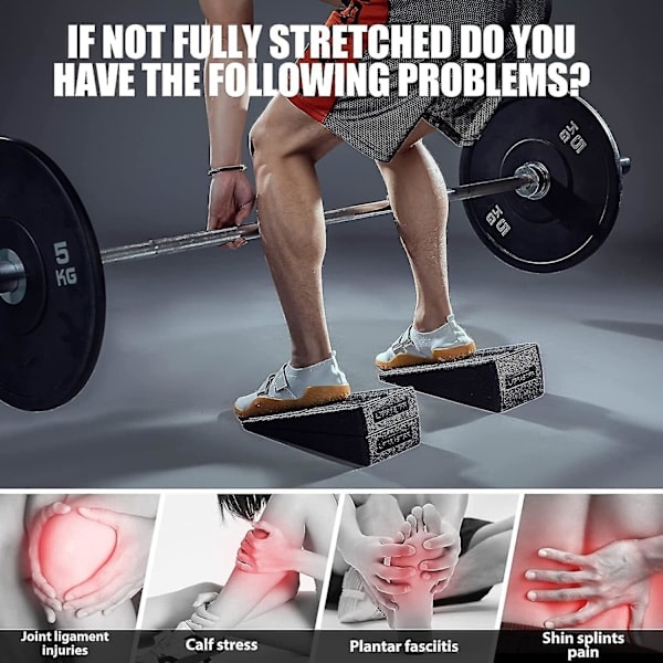 Justerbar Squat Wedge Block Antislip Squat Ramp Deadlift Wedge Kalvstretcher Slant Board for Squat og Deadlift