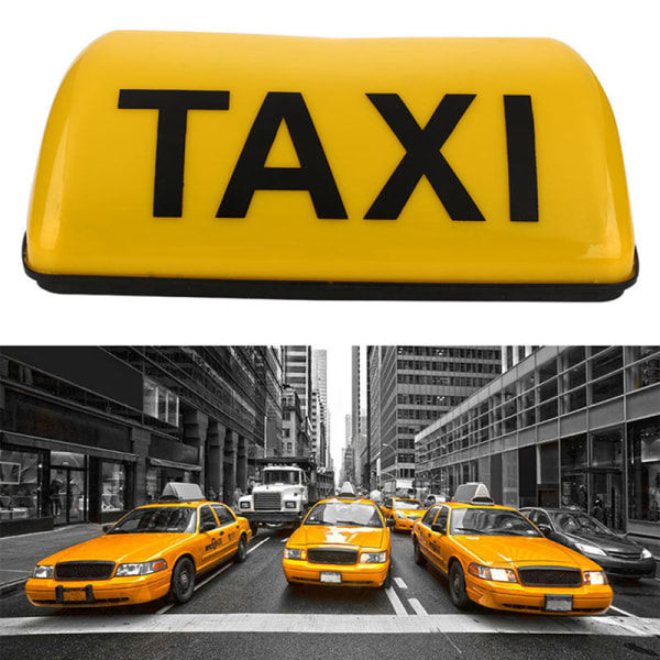 Taksiskylt Cab Tak Topper Bil 12V LED-ljus Vattentät Gul One Size