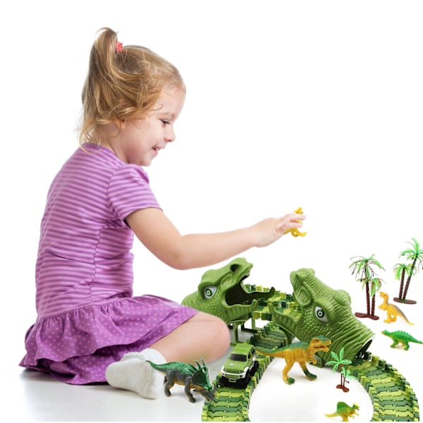 Stor Bilbane til Børn - Dinosaur Green Grön