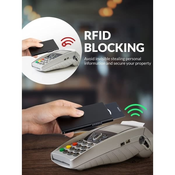 Kort plånbok för män kredit kortinnehavare RFID blockering pop upp kort hållare zdq