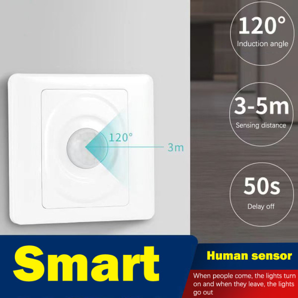 CDQ 220V PIR Bevegelsessensor Lysbryter Infrarød Smart Switch