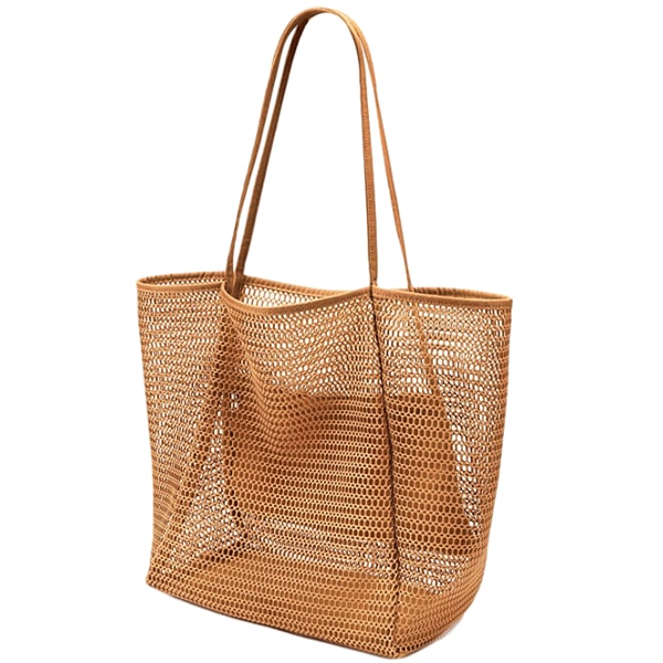 CDQ Mesh Strand Tote Bag til kvinder Skuldertaske Stor Tote Bag