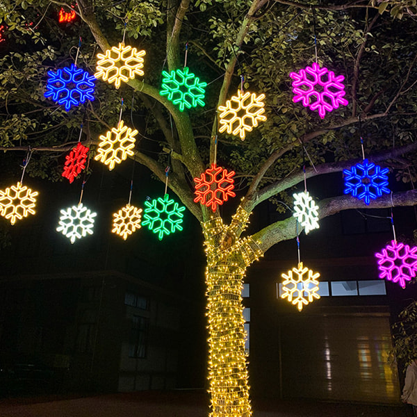 40CM Stor snöflinga String Light Utomhus Snöflinga Led Hängande Röd one size