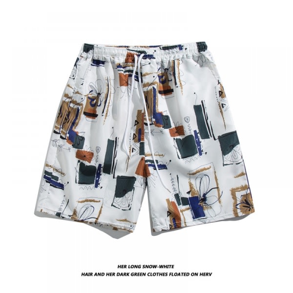 Strandshorts med färgglada print för män Hot Summer Badbyxor Sport löparbaddräkter med mesh -DK7033 zdq
