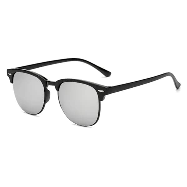 Sorte Clubmaster Solbriller med Sorte Spejlglas black
