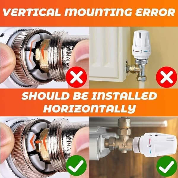 Termostathode - 4-delt termostat - standard radiatorventil erstatningshode M30 x 1 - 5 temperaturkontroll - hvit