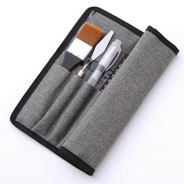 18 st Konstnärs Penslar Set Väska med Skrapa Akvarell Pensel Penna Nylon Hår Fint Trähandtag Penslar Bärbar Canvasväska Konstmaterial
