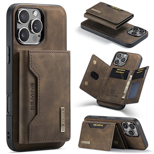 Påskerabat! Høj kvalitets magnetisk iPhone-cover med kortlomme, magnetisk delt mobilcover Kombination-Kaffe Combination-Coffee Combination-Coffee IP14 Plus
