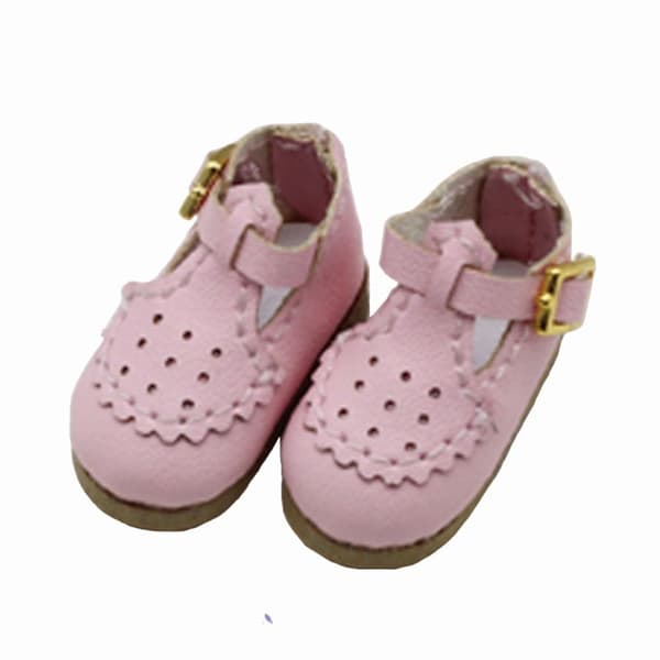 1 par dockskor T-formade spänneskor ROSA pink