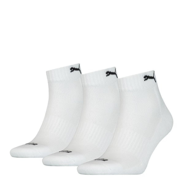Puma Unisex Dæmpede Ankelstrømper Til Voksne (Pakke Med 3) 2,5 UK-5 UK White/Black 2.5 UK-5 UK zdq