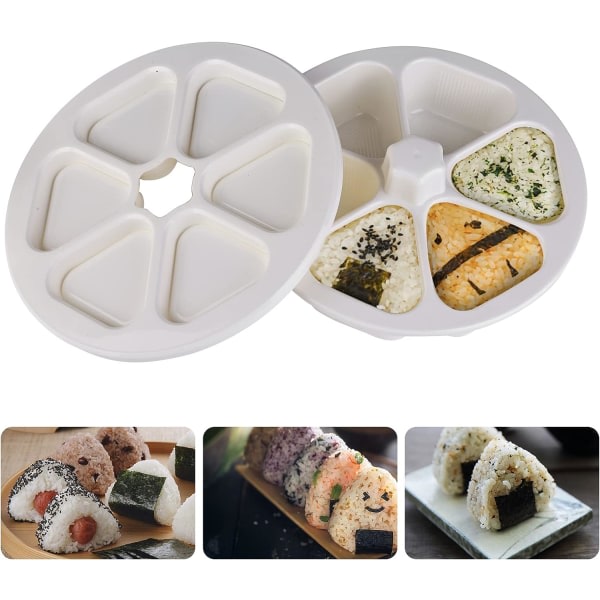 CDQ Sushimaskin Onigiri Mold Bento Mold Sushimaskin for restauranter, hem, kontor, camping (vit)