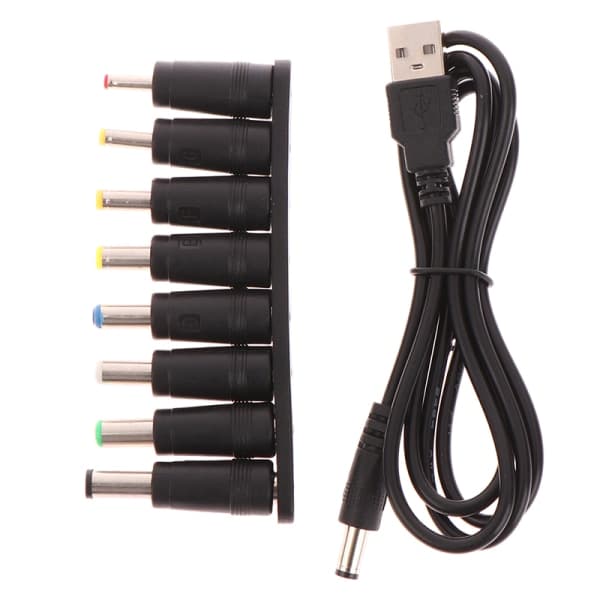 CDQ Universal USB til DC Power Ladningskabel Pluggkontakt Adapter