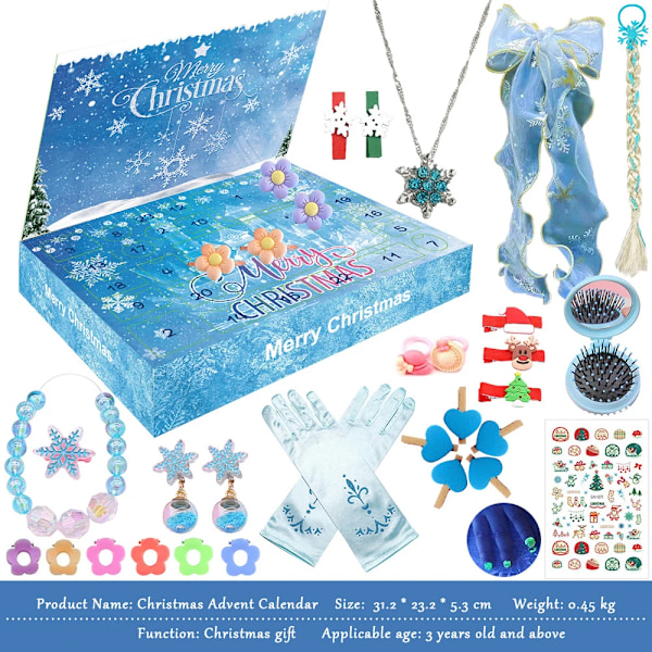 2023 Ny Jul Adventskalender Charm 24 Dagers Nedtelling Kalender Jente Smykker Halskje Armbånd Unicorn Julegaver (YSJ) style 4