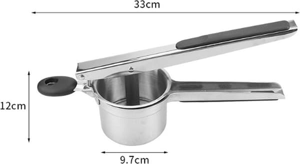 Stainless Steel Potato Press - Potato Masher - Includes 3 Discs with Different Textures - Can be Hung - Makes Potatoes