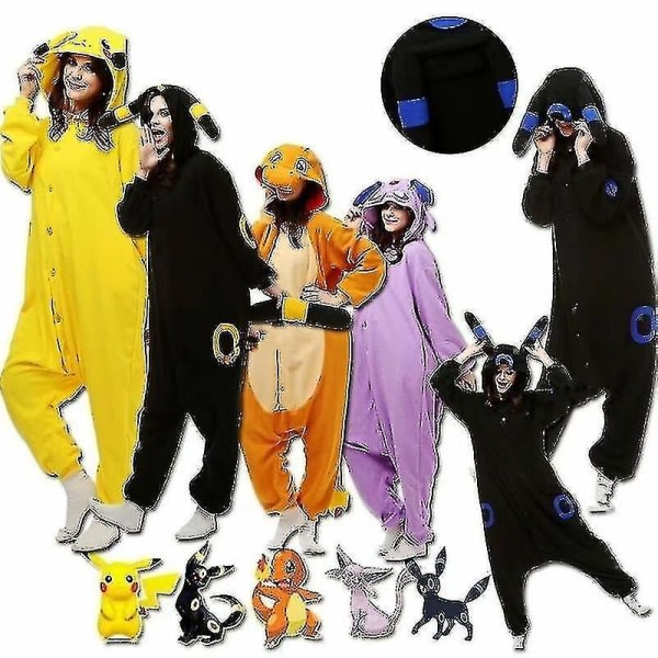 Unisex vuxendjur Onesie1 Anime Pyjamas Kigurumi Joulupuku Joulu Pikachu