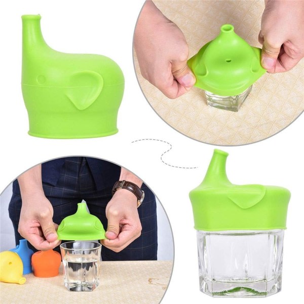 CDQ 5 stk Silikon Sippy Cup Lock Søt Elefant Design Spillsikker Silikon Barn Lock