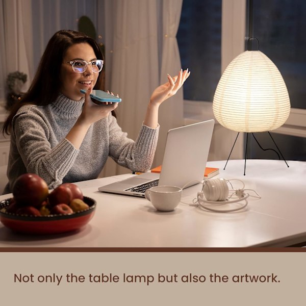 Nogy• Akari Noguchi Dimbar Japansk Papperslykta Lampa • Mysig Japandi Stil Papperslampa • Lyktlampa • Japansk Papperslykta Ljus • Ris Papper Table Lamp
