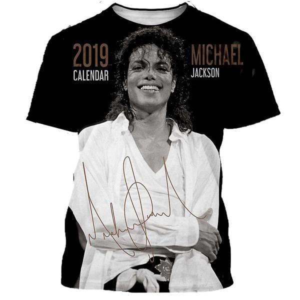 Michael Jackson T-paita Miehet Naiset Muoti Casual 3d-tulostettu T-paita Harajuku Tyyli Ylisuurinen T-paita Hip Hop Streetwear Toppar 3 M